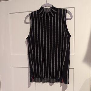 Philosophy Black and White Striped Tank Top